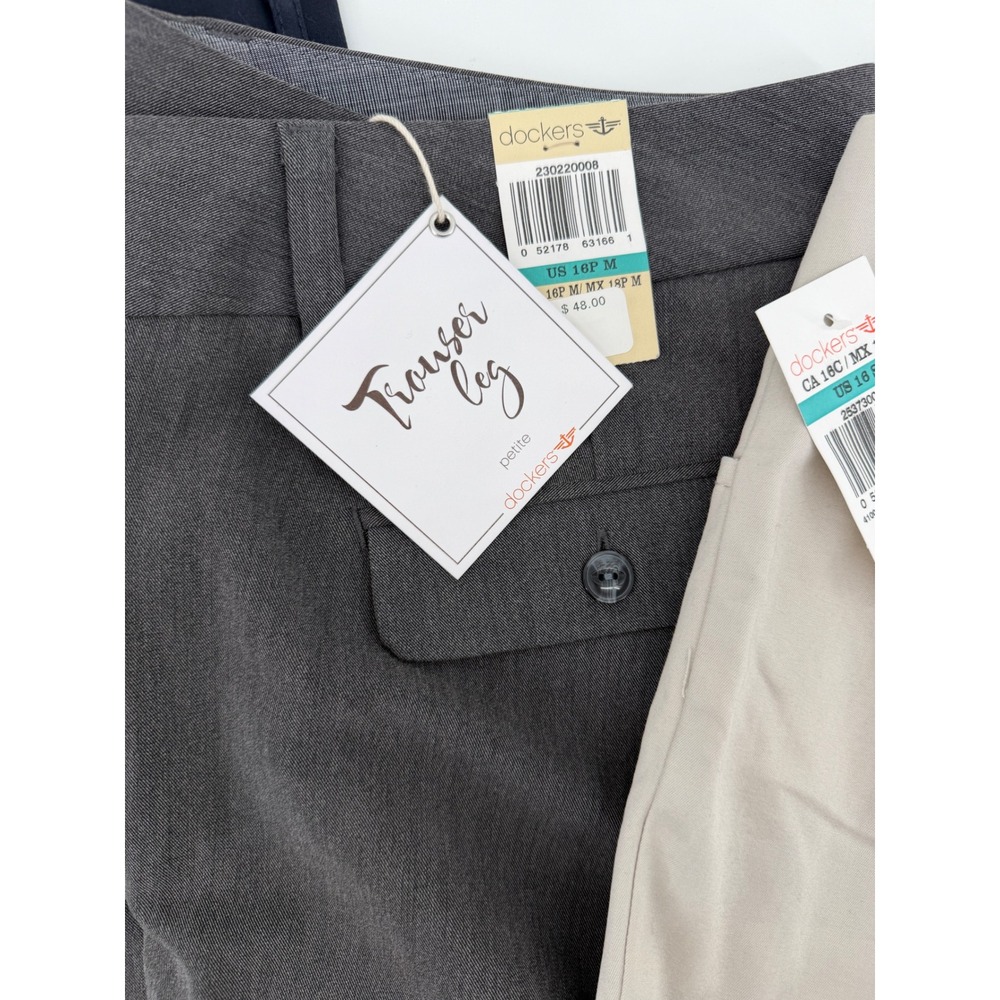 Lot 3 Dockers Womens Truly Slimming Metro Trouser Pants Size 16 Short Petite - Picture 4 of 9